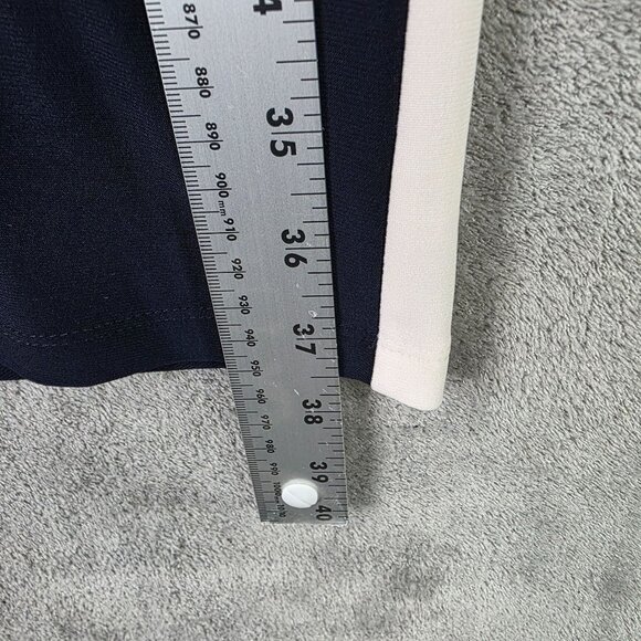 Womens Chaps White & Navy Colorblock Sheath Dress Short Sleeve Polyester Size M - Picture 7 of 8